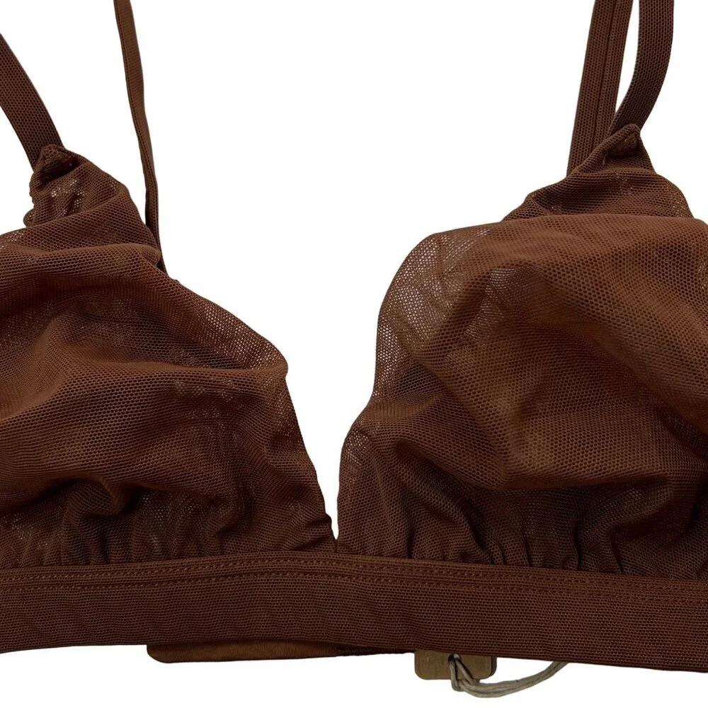 SKIMS Mesh Triangle Bralette Jasper‎ XS